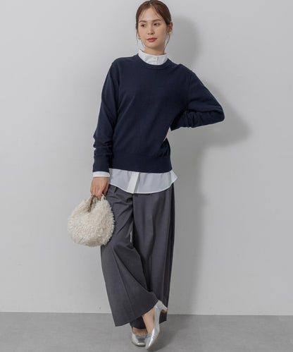 コットンタッチシャーティング刺繍入り ブラウス