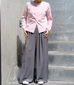 サイドベルトタックワイドスラックス