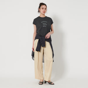 コットン ロゴプリント フレンチスリーブ Tシャツ