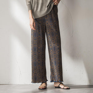 【WEB限定】オリエンタル柄クリスタルプリーツパンツ≪手洗い可能≫