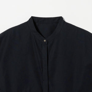 スタンドネック ペプラム フレンチスリーブ ブラウス