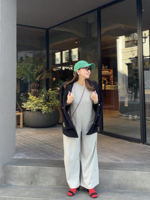 スウェットワイドサロペット