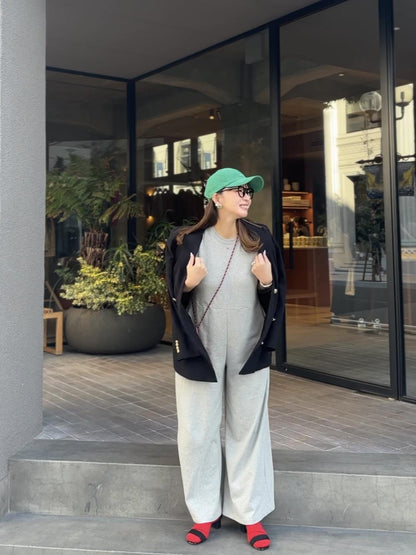 スウェットワイドサロペット