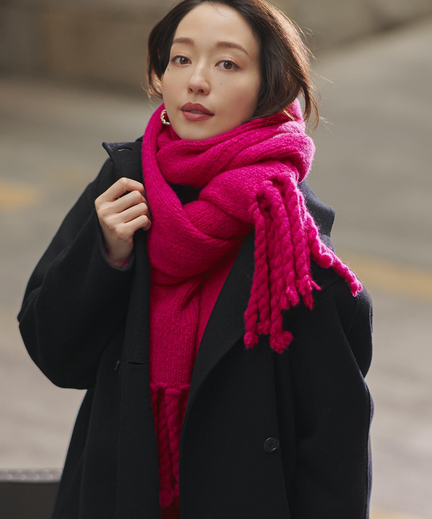 ブラッシュドエアーウール ニット マフラー