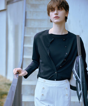 RAYON ELITE STRETCH クルーネック カーディガン