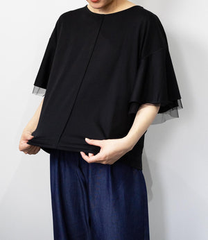 【接触冷感】スムースポンチフレアカットソー