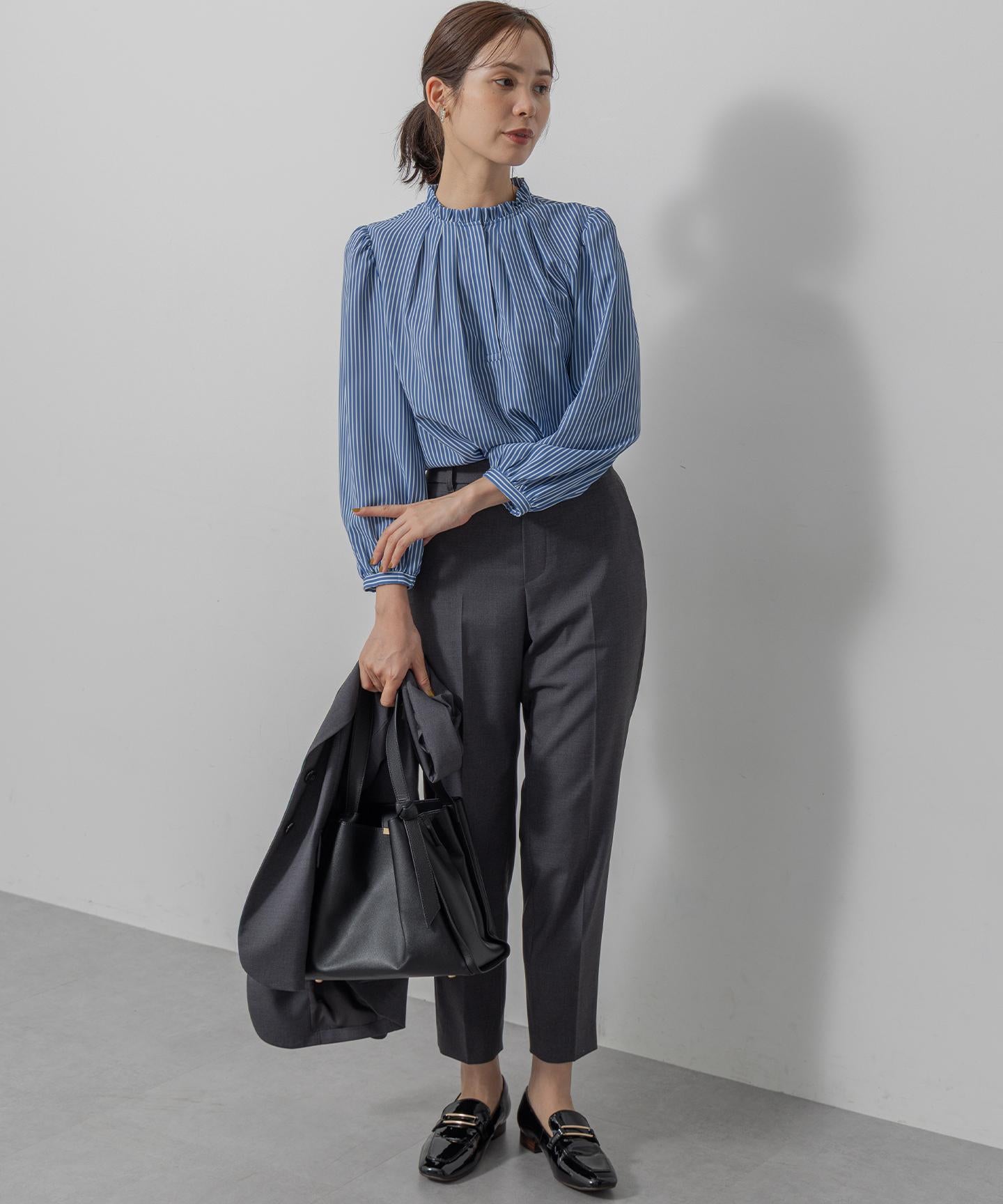 ライトデシンフリル襟 ブラウス