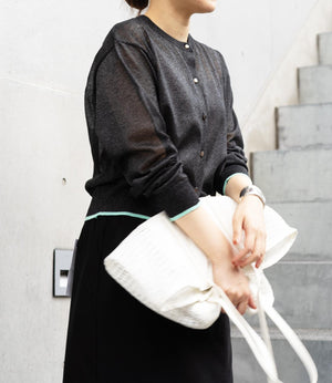 バイカラーシアーニットカーディガン