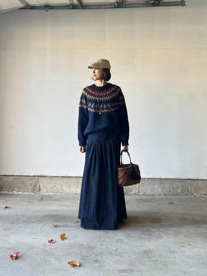 NAVYノルディックニット