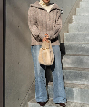 ハーフジップニット