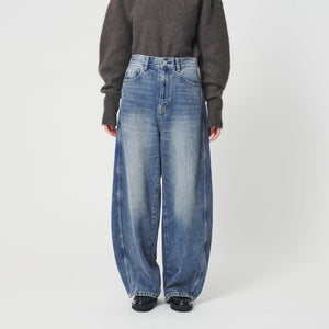 コットンデニム カーブパンツ