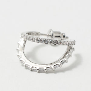 パヴェ ダブルフープ ピアス