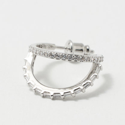 パヴェ ダブルフープ ピアス