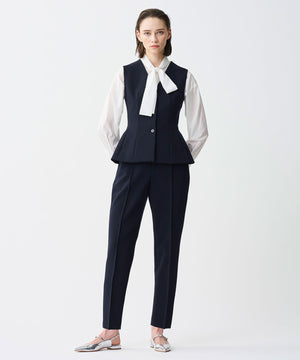 シルクライクタフタ ボウタイブラウス