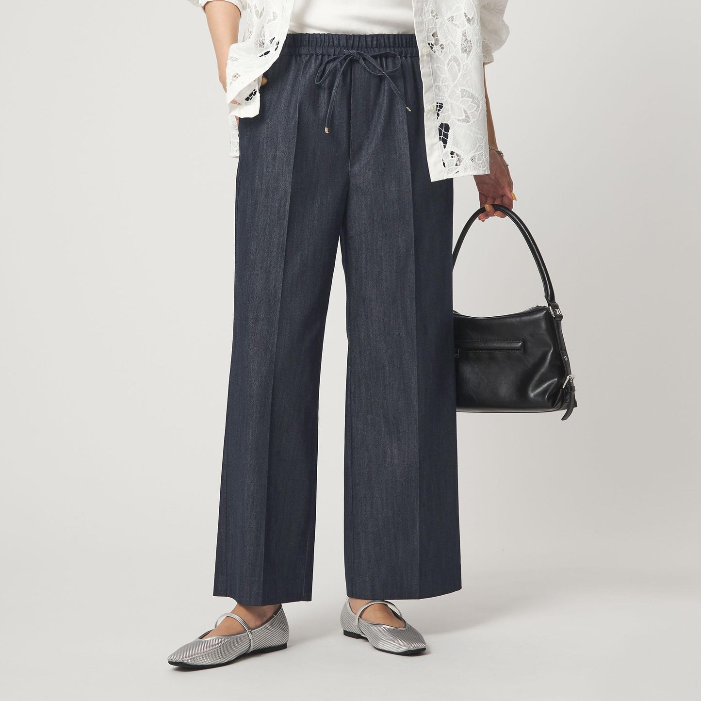 ［size SHORT/TALLあり］ニーハイフレアパンツ デニム 2 ストレッチ