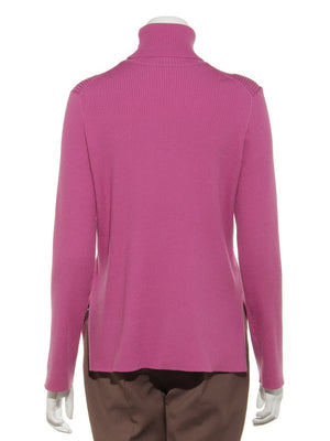 サイドスリットリブタートルニット