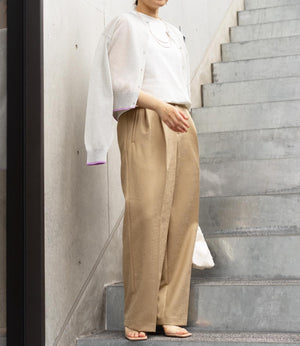 バイカラーシアーニットカーディガン