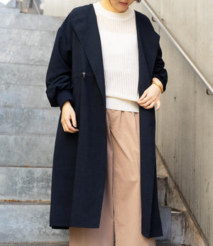 ウエストマークノーカラーコート