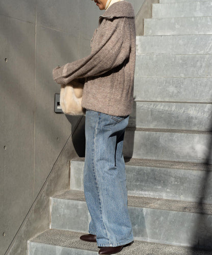 ハーフジップニット