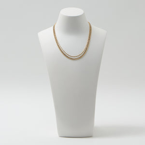 ガラス×チェーン 3連 ネックレス