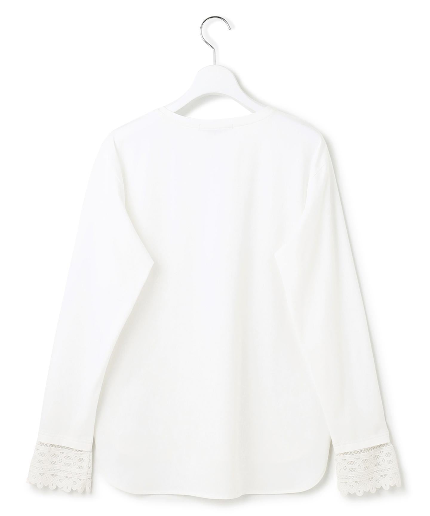 ナチュラルコットンベア レースレイヤード カットソー