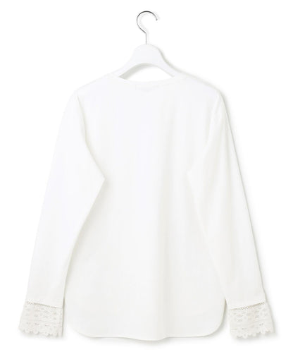 ナチュラルコットンベア レースレイヤード カットソー