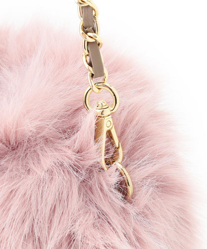 フェイクファー チャーム バッグ