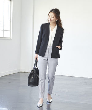 サマーウール混テーパードパンツ