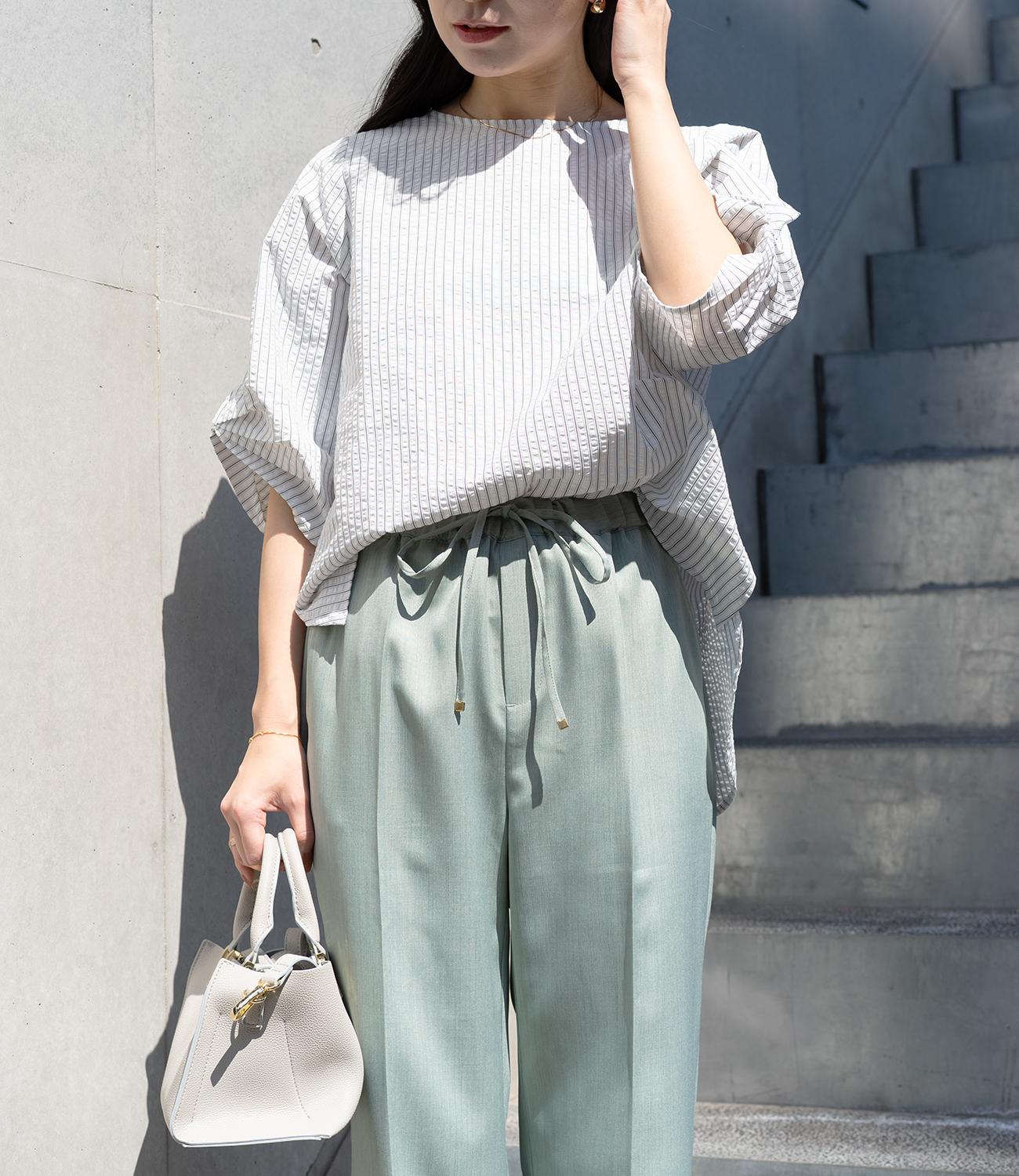 サッカーストライプブラウス