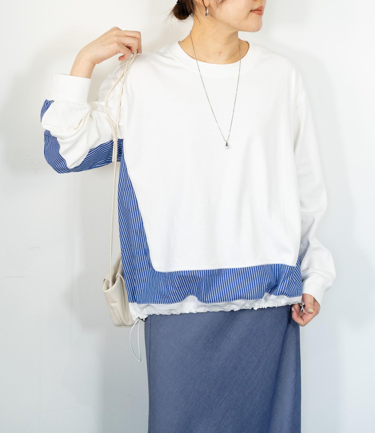 ストライプドッキングカットソー