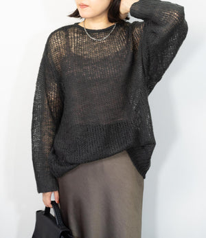 メッシュニットトップス