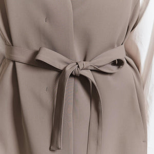 【WEB限定 Wardrobe DAILY MINIMAL】ダブルクロス リボンベルトジレ -ウォッシャブル-