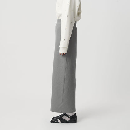 【WEB限定 Wardrobe DAILY MINIMAL】ポリエステルコットン リブニットタイトスカート ウォッシャブル