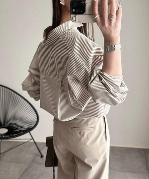 パール釦オーバーサイズシャツ