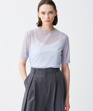 トリコットシフォン ハーフスリーブカットソー