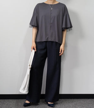 【接触冷感】スムースポンチフレアカットソー