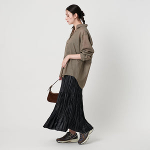 シアー レギュラーカラー ソリッドシャツ