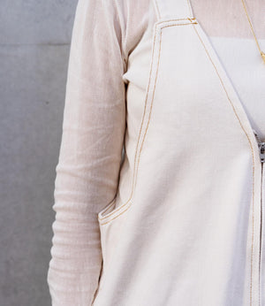 Vネックデニムライクオールインワン