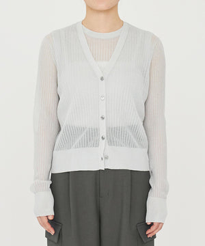 シアー リブ ニット カーディガン（uncrave STANDARD）