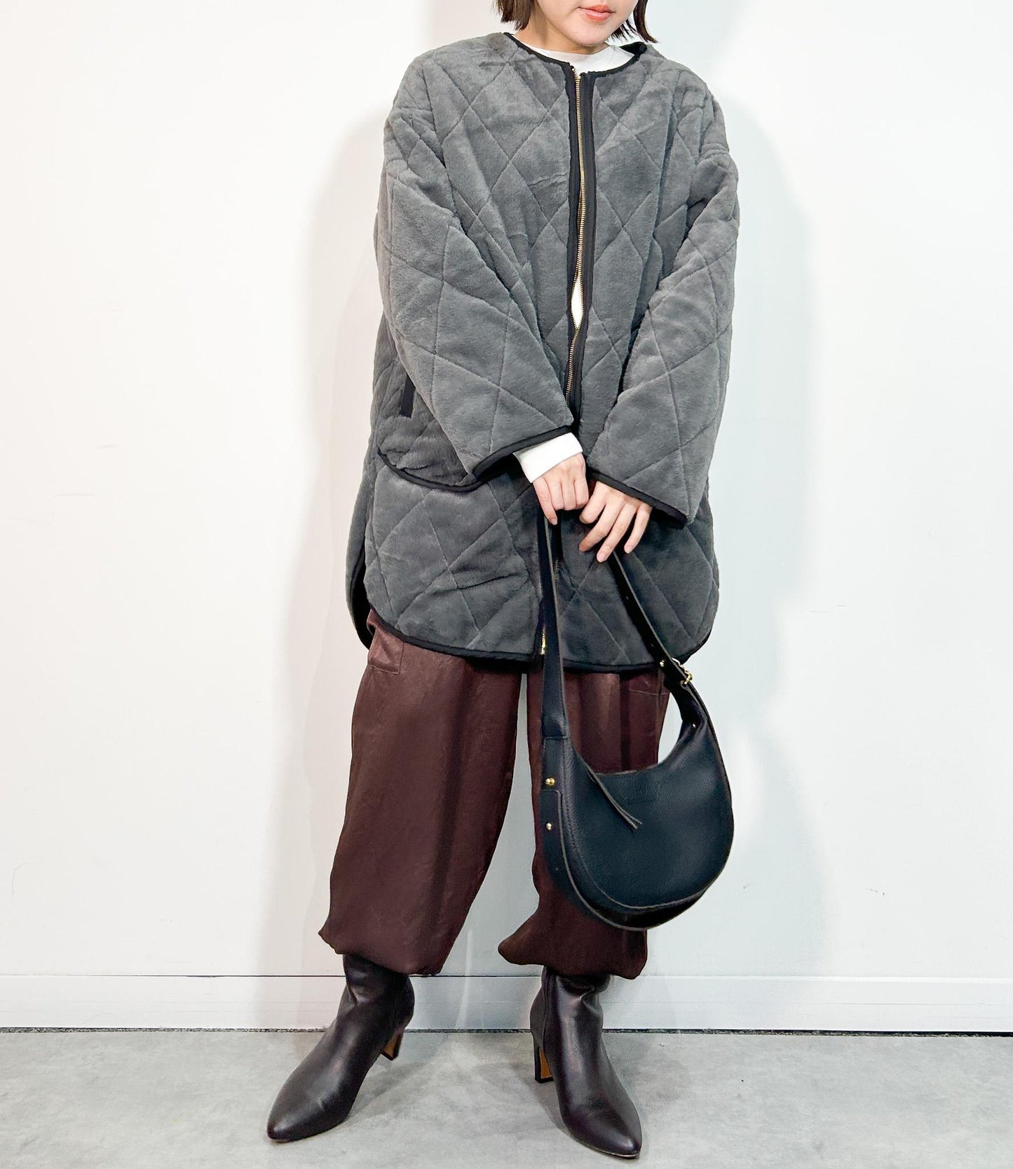 リバーシブルファーキルティングアウター
