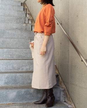 クルーネックボリュームスリーブカットソー