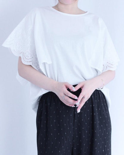 レースドッキングオーバーTシャツ