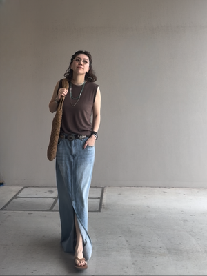 サマーロングデニムスカート