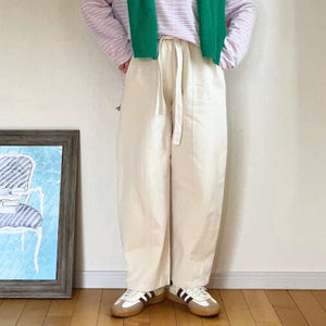 ベルト付きコットンカーブパンツ