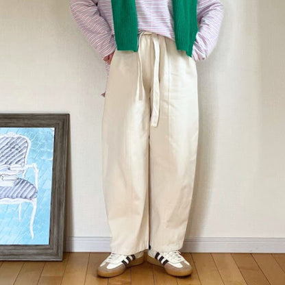 ベルト付きコットンカーブパンツ