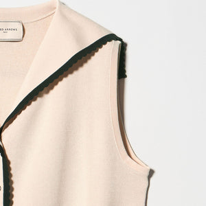 スカラップ セーラー ノースリーブ ニット ウォッシャブル