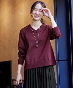 ラグランニットトップス