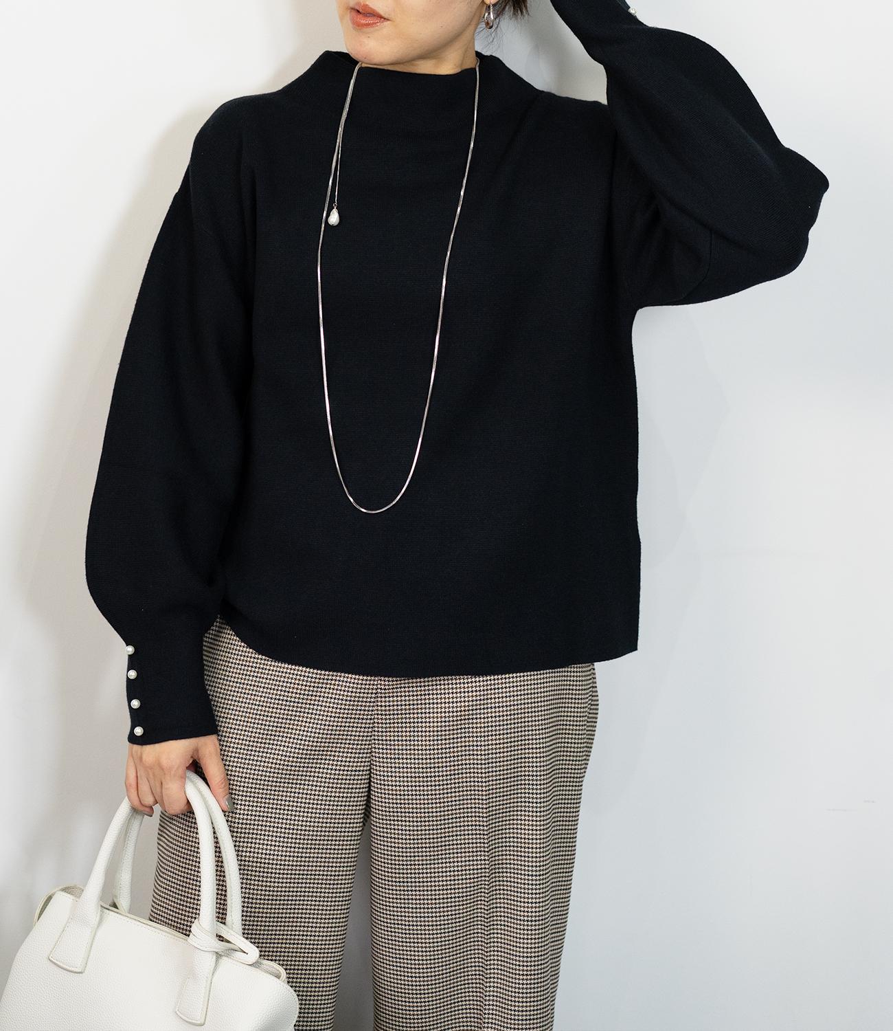 袖パールふわり袖ニット