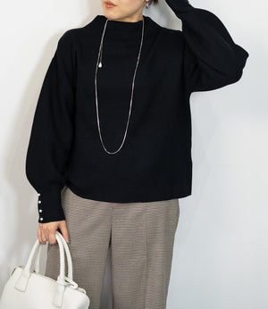 袖パールふわり袖ニット