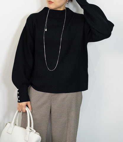 袖パールふわり袖ニット